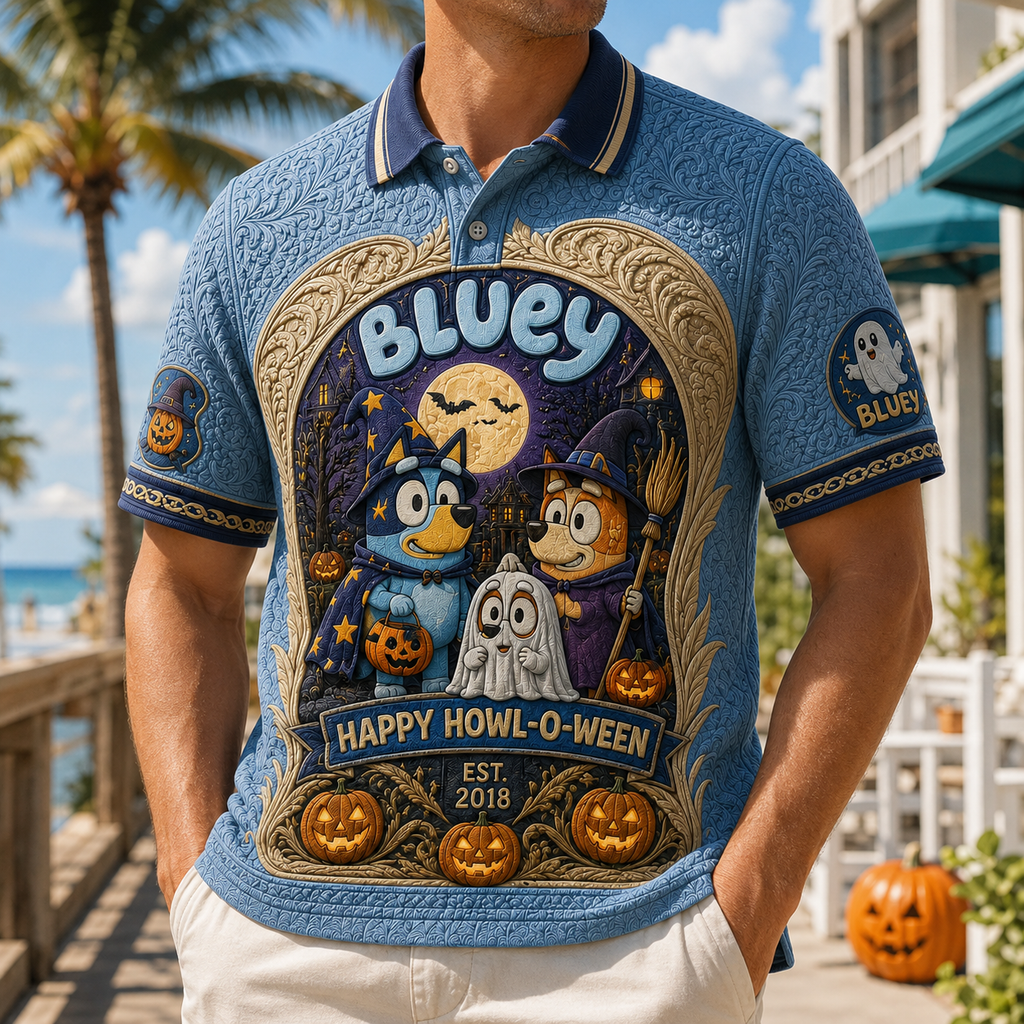 PREMIUM BLU EMBOSS POLO SHIRT NTNA