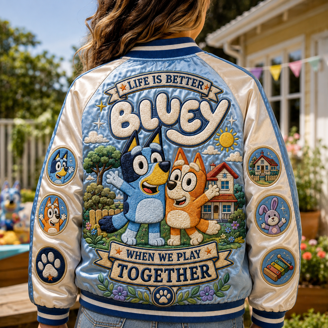 PREMIUM BLU SATIN BASEBALL JACKET NTNA