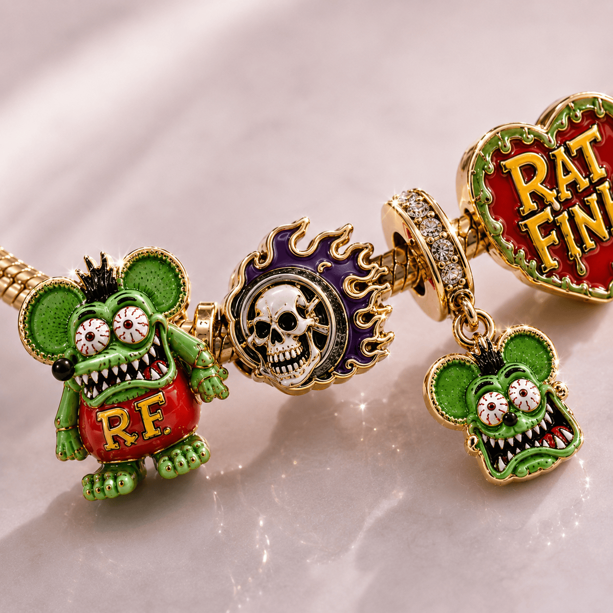 RFK Gold Charm Bracelet Set BMD