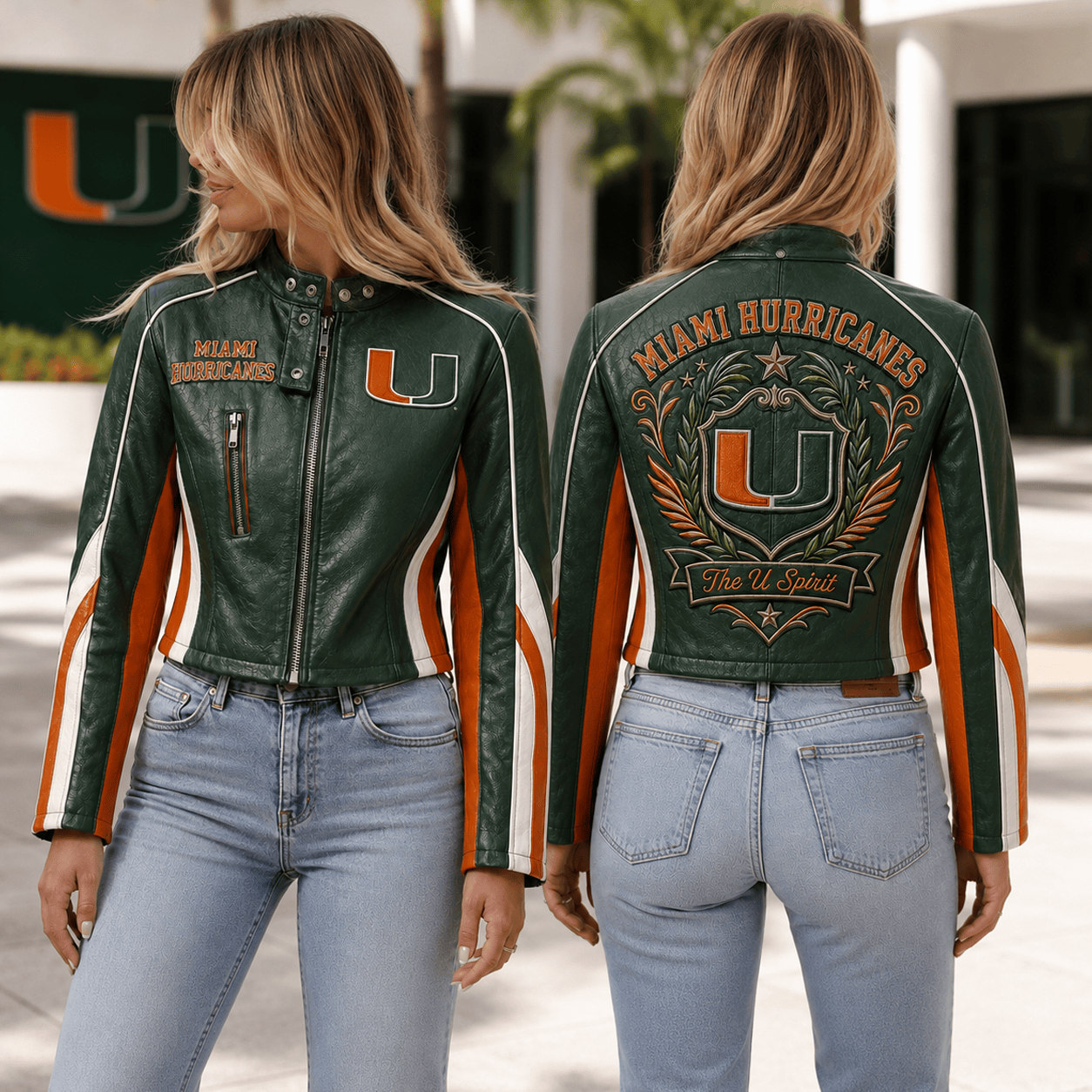 Premium MHC Cropped Leather Zipper Jacket TNSM