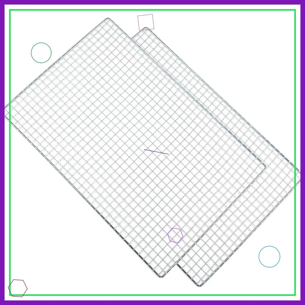 2 Pcs 11.8x7.9 Inch Stainless Steel Grill Racks for Baking, Cooling & BBQ
