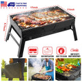 [US Stock] Portable Charcoal BBQ Grill Folding Stainless Steel Barbecue for Outdoor Camping Tailgating Picnic 4-6 People